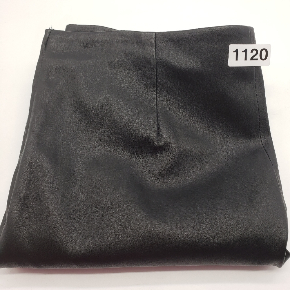 DSTLD Los Angeles Women US Large black leather mini skirt side zipper lined - Picture 10 of 10